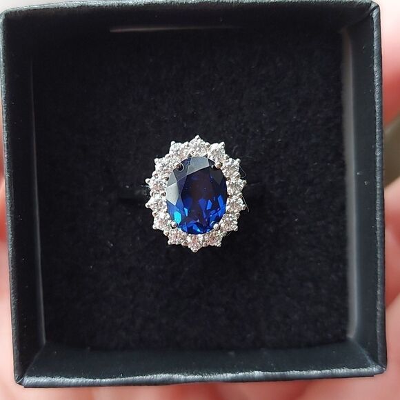 2.68 Carat Swiss Sapphire Sterling Silver  ring - Picture 11 of 11